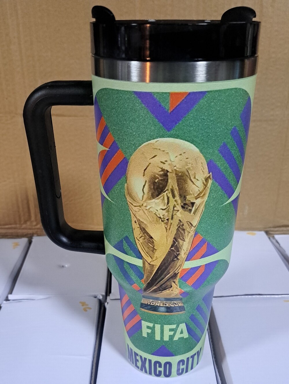 World Cup Mexico City Gold Trophy Travel Mug